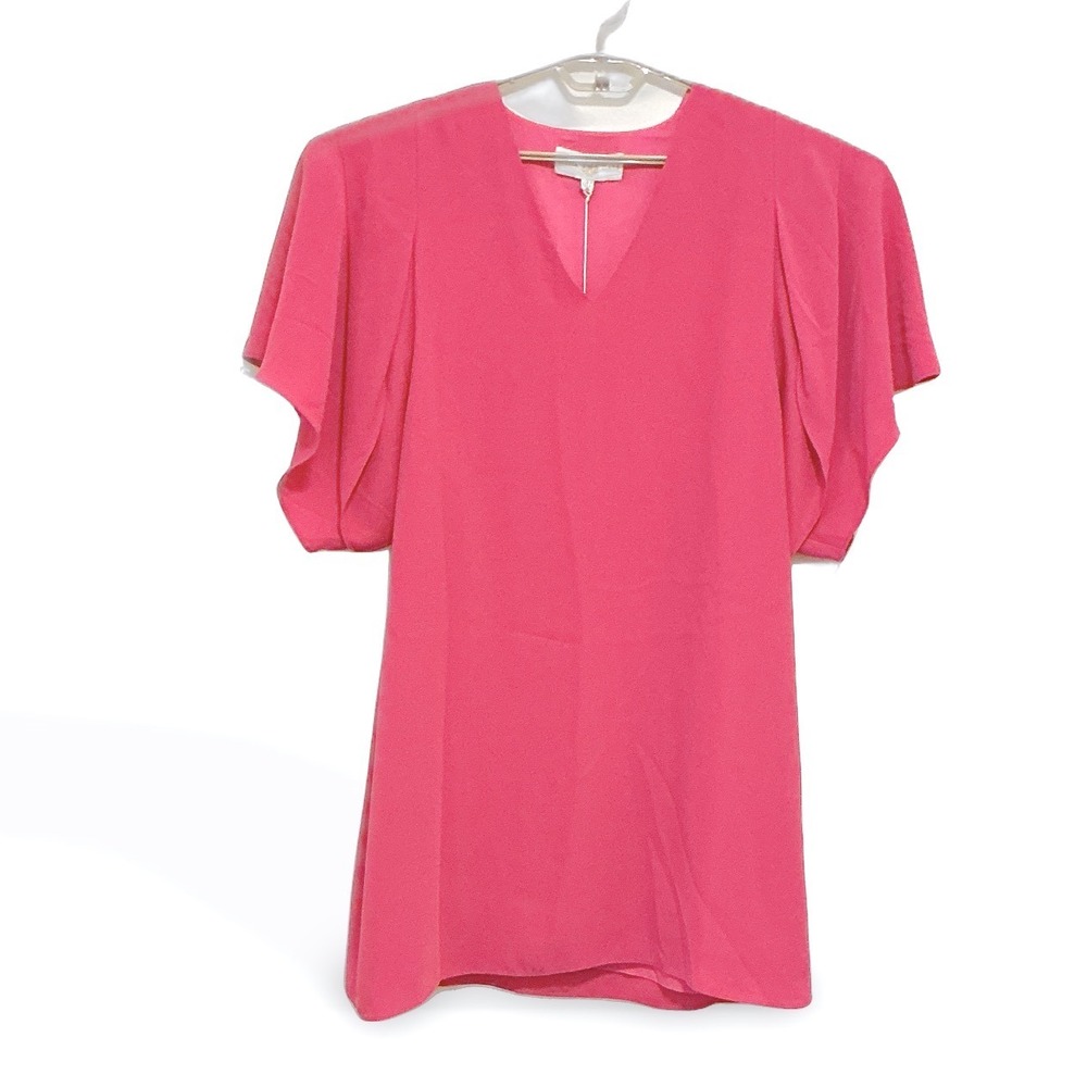 Anna Cate Blair Short Dress XL Beet Pink Flutter Sleeve Shift NWT MSRP $208 - Picture 2 of 11